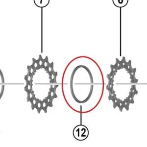 12V SHIMANO kasettivälikappale Dura Ace 9200 1.9mm:n kasettivälikappaleeseen
