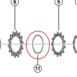 12V SHIMANO kasettivälikappale Dura Ace/Ultegra/105 1mm:n kasettivälikappaleeseen