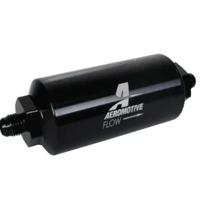 Aeromotive -Line Filter - (-6 Male) 40 Micron Stainless Mesh Element Bright Dip Black Finish