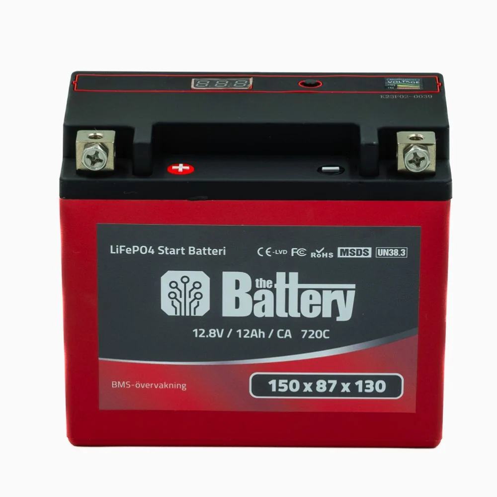 Akku LiFePO4 litium moottoripyörä akku 12B-4 12.8V 9Ah (12ah PBEQ)