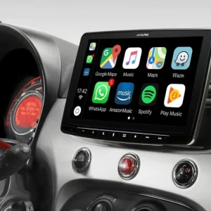 Apple Carplay, Android Auto Fiat 500 Beige Sisustus (2007-2015)