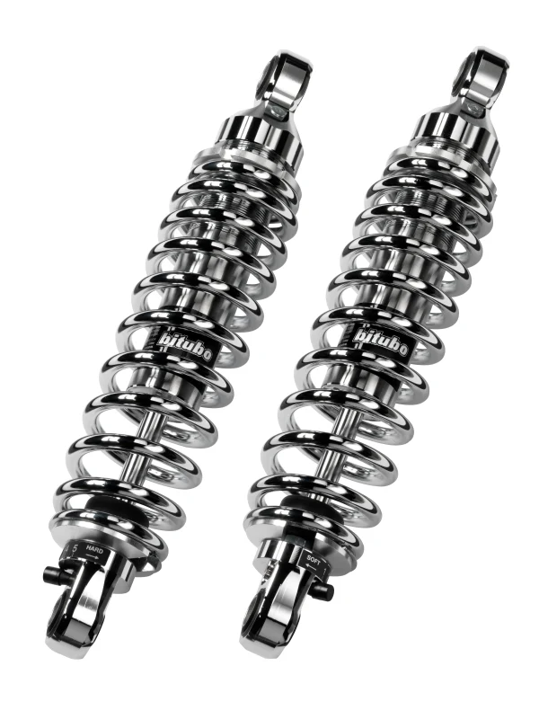 Bitubo WME0 Twinshocks Adjustable: Spring Preload, Rebound, Length 331mm, Chrome Edition