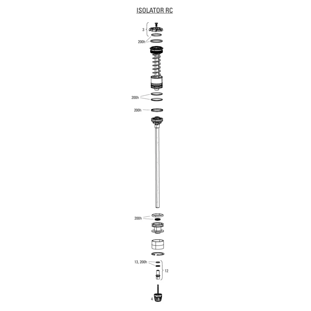 Kolvipäivityksen eristin RC 3 Positions Kit ROCKSHOX DOMAIN 38MM C1+ haarukkaan (2025+)