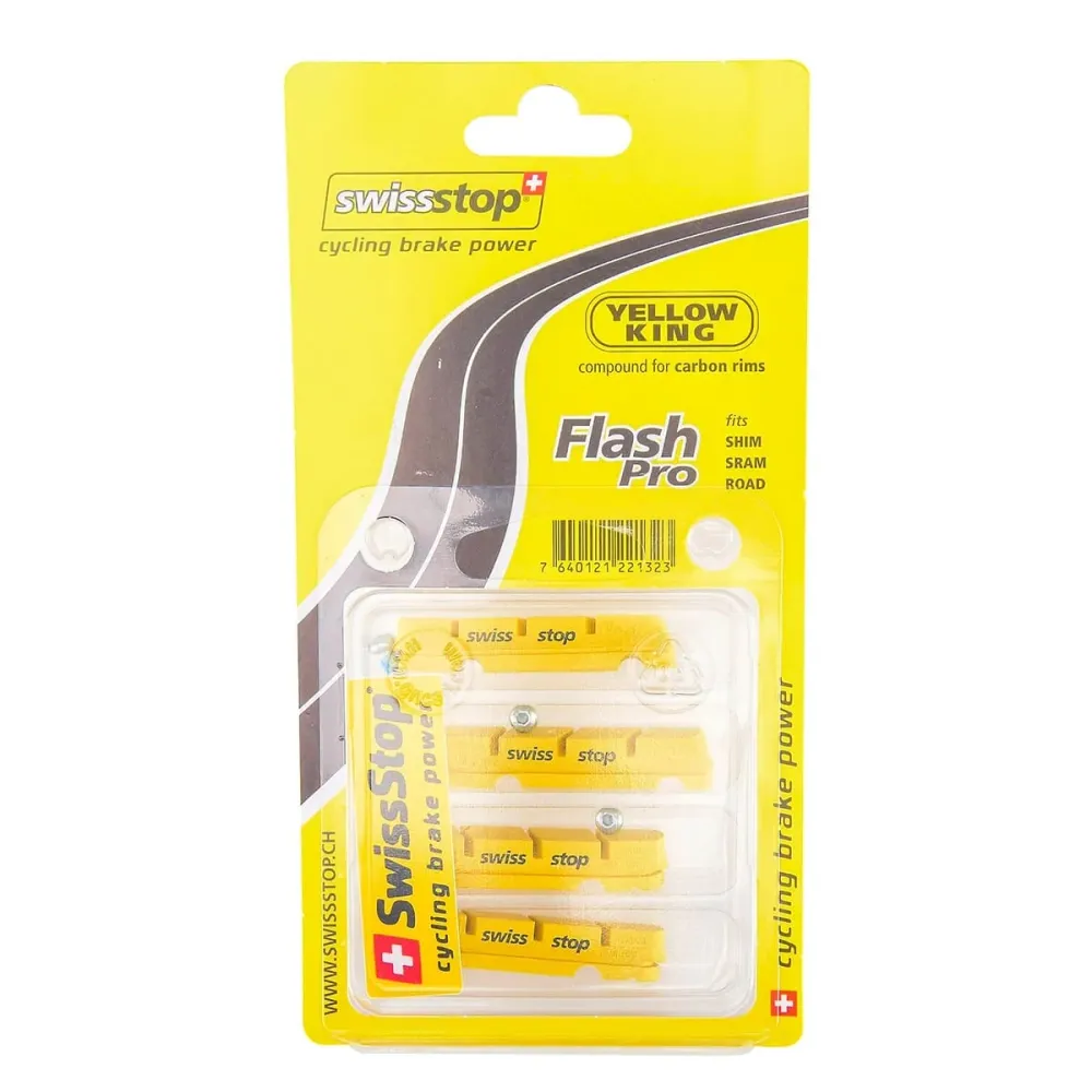 4 kpl SWISS STOP FLASH -kengät Hiilikeltainen