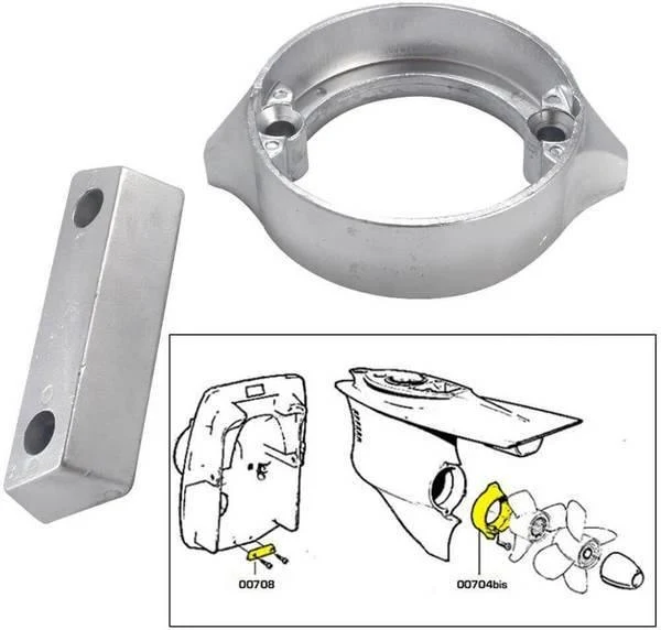 Magnesium anodi Volvo kit 290 Duo Prop, sis. ruuvit 875821 + 852835