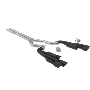 MBRP 2024+ Ford Mustang 5.0L Blk Alum. SS 3in Cat-Back Exhaust w/ Quad Blk Tips (Valve Delete)