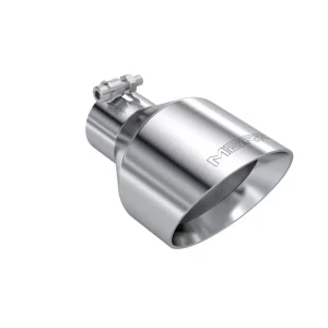 MBRP T304 SS Tip 2.5in ID, 5in OD Out, 8in Length, Angle Cut, Dual Wall