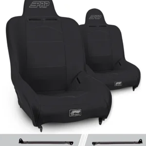 PRP Premier High Back Suspension Seats Kit Jeep Wrangler CJ7/YJ (Pair) - Black