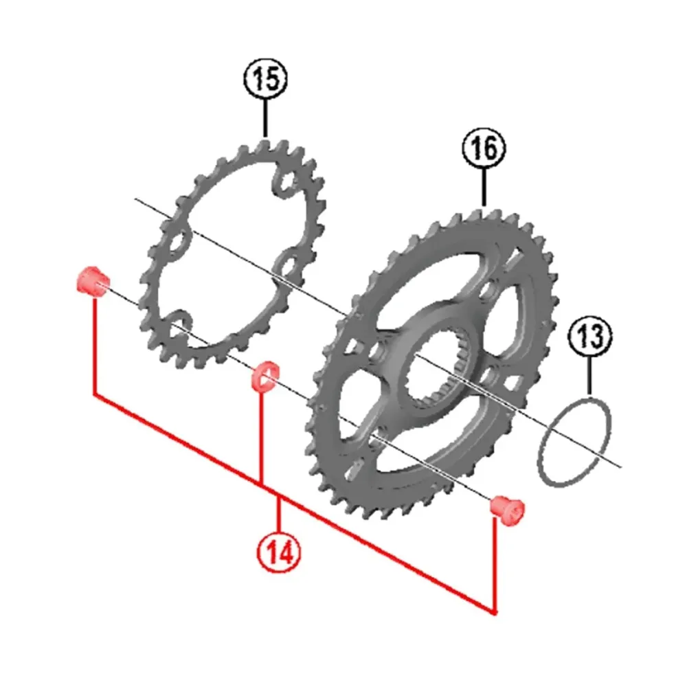 Pultti- ja mutterisarja SHIMANO XT FC-M8100-2 12V kaksoiskahvakuulaketjuun, musta (x4)