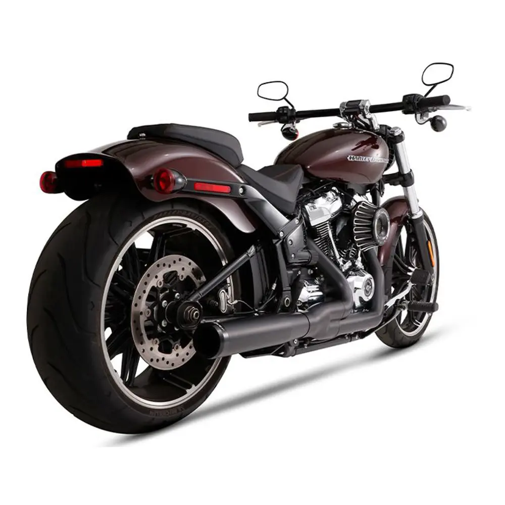 Rinehart 2-into-1 musta M8 pakoputkisto Harley:lle