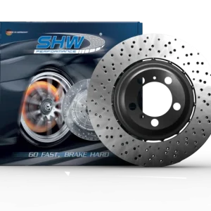 SHW 12-13 Audi TT Quattro RS 2.5L Front Drilled-Dimpled Lightweight Brake Rotor (8J0615301K)
