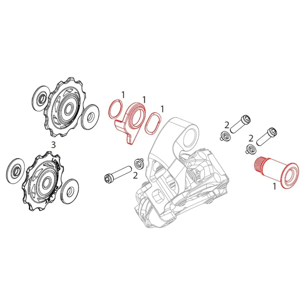 SRAM X7 Type 2 takavaihteen kiinnitysruuvi (10v) #11.7515.052.000