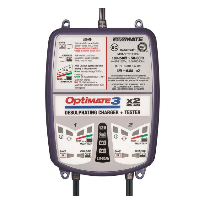 TecMate Optimate 3 X 2 12 V akkulaturi
