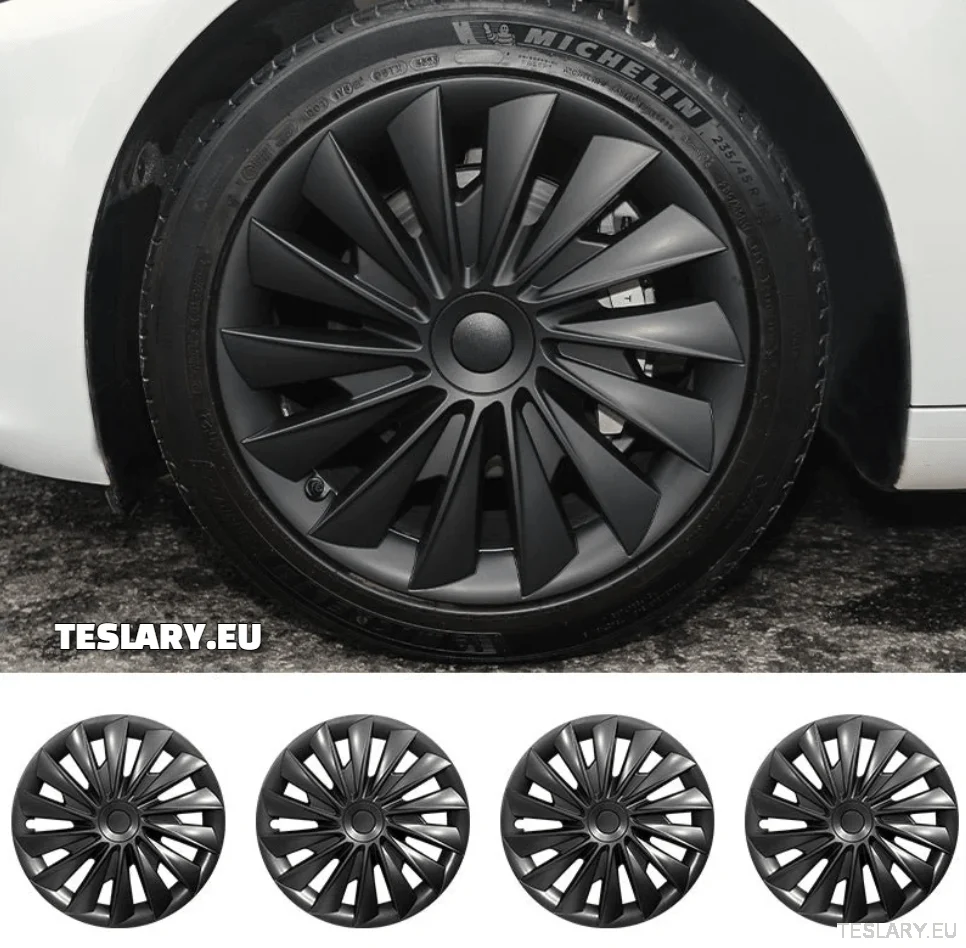Tesla Model 3+ Highland 18" Blade Style -pyöränkapselit - mattamusta