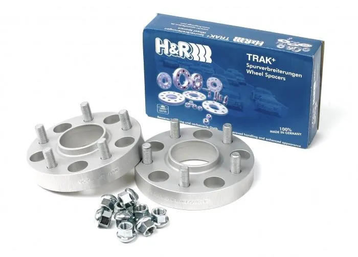 H&R Trak+ 12mm DR Spacer Bolt Pattern 5/112 CB 66.5mm Bolt Thread 14x1.25 - Black