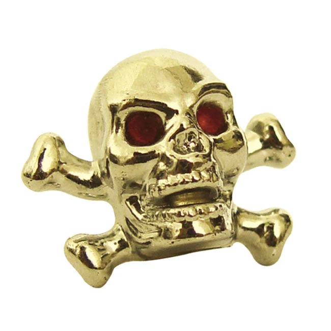 Trik Tropz venttiilinvarren korkit Skull Head Gold