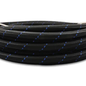 Vibrant -4 Two-Tone Black/Blue Nylon Braided Flex Hose (5 foot roll)