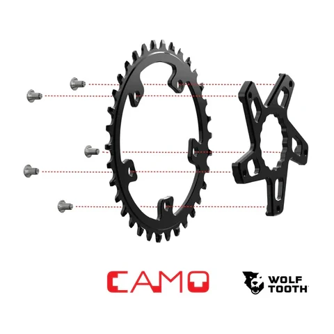 WOLF TOOTH CAMO P2 Sram Offset 4mm Musta kampiakselin tähti tähti